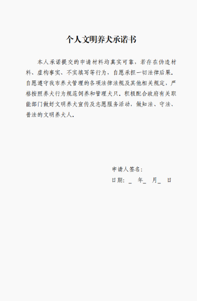 个人承诺书